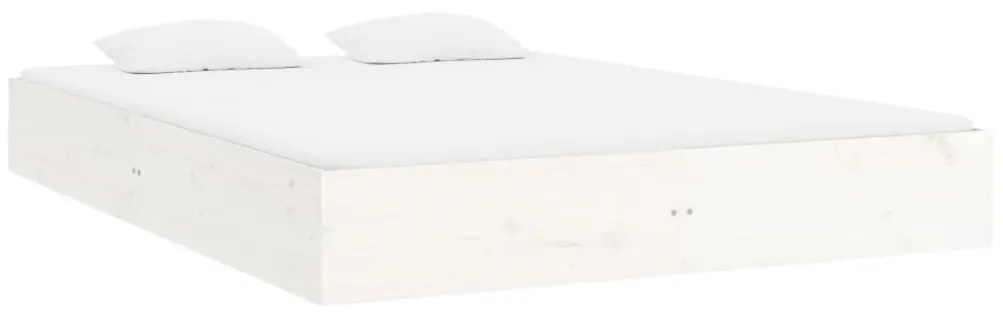 Estrutura de cama super king pinho maciço 180x200 cm branco