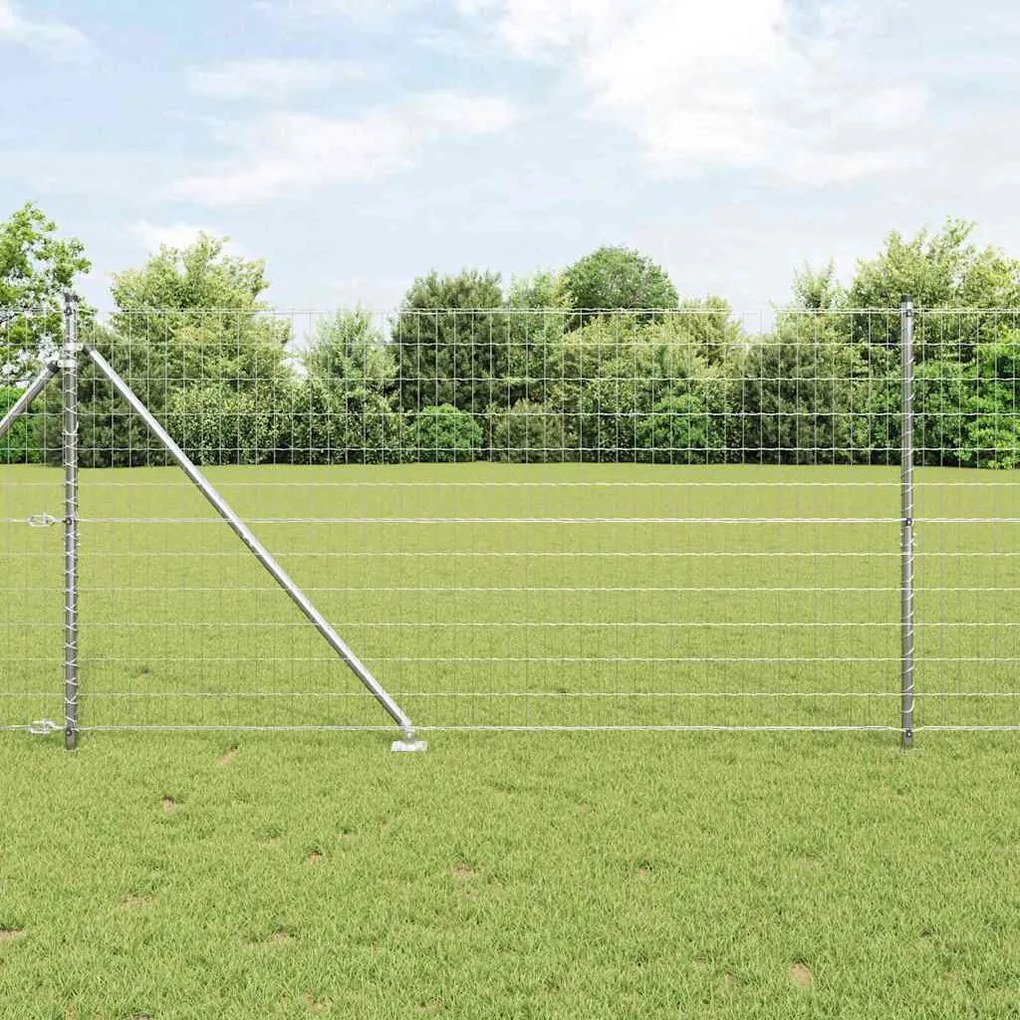 vidaXL Cerca Euro da com 7 postes de ponta 1,2x10 m em Aço Galvanizado