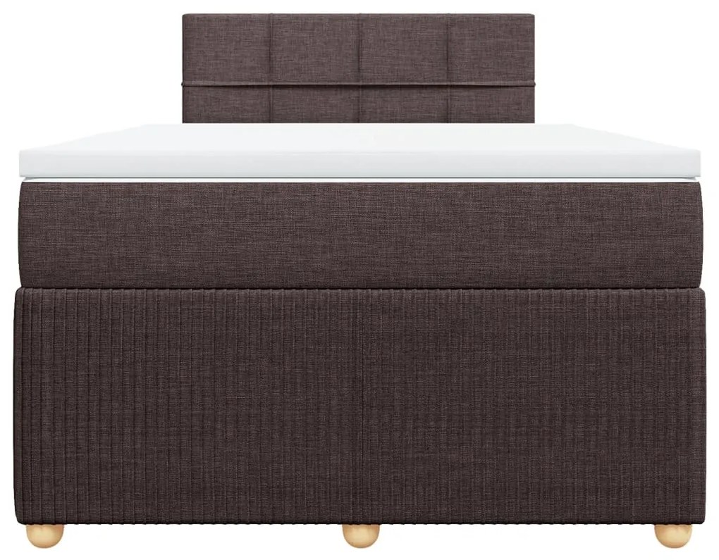 Cama boxspring com colchão 120x190 cm tecido castanho-escuro