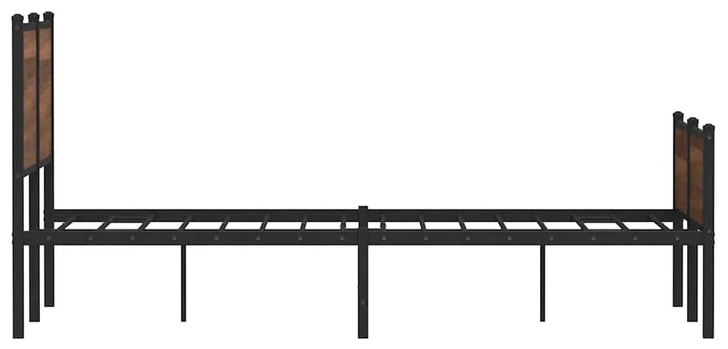 Estrutura de cama sem colchão 120x200cm metal carvalho castanho