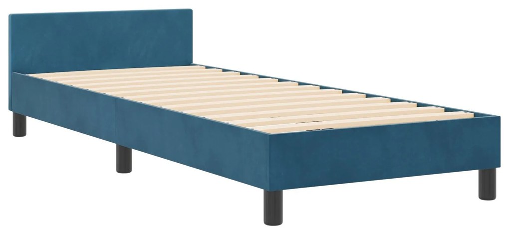 Estrutura de Cama de Veludo Azul Escuro vidaXL 80x200 cm