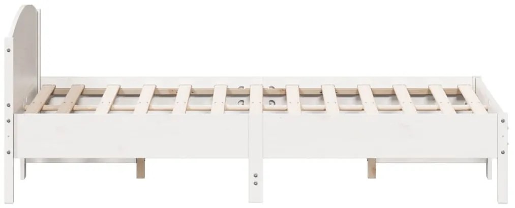 Cama sem colchão 140x200 cm madeira de pinho maciça branco