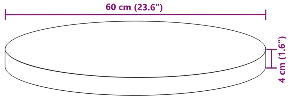 Tampo de mesa redondo Ø60x4 cm madeira de acácia maciça