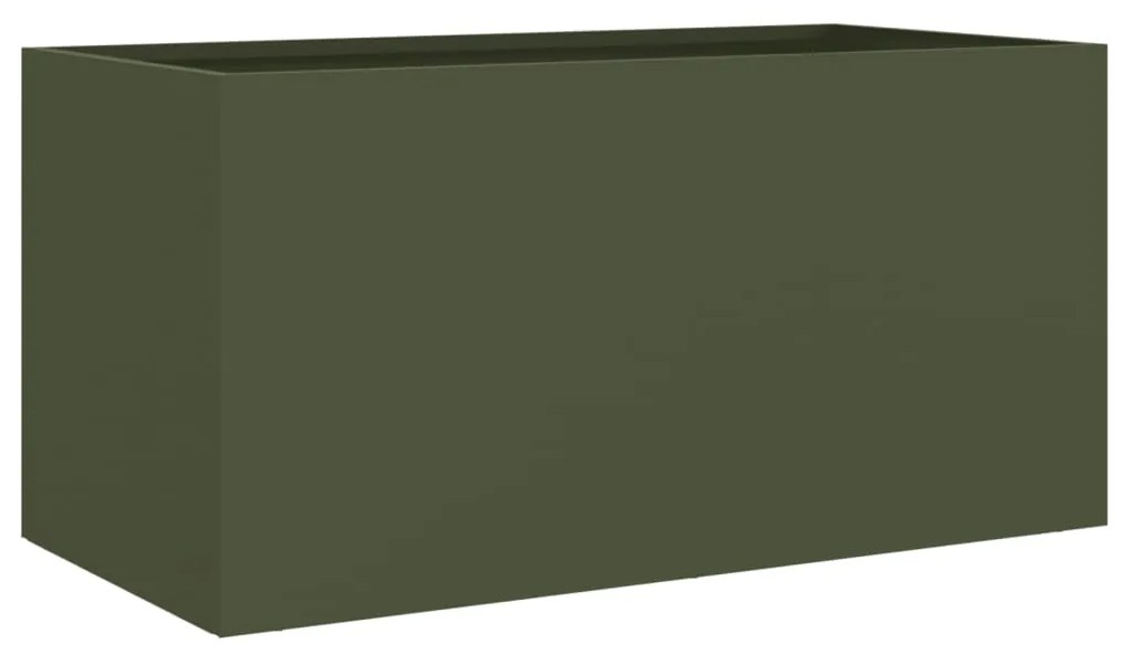 Vaso/floreira 62x30x29 cm aço verde azeitona