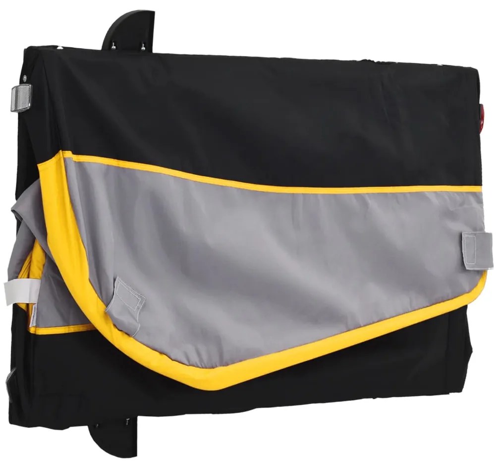 Reboque para bicicleta 45 kg ferro preto e amarelo