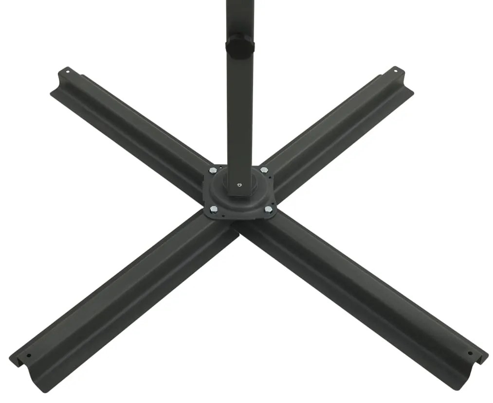 Guarda-sol jardim cantilever c/ poste e luzes LED 300 cm areia