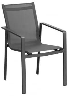 Pack 4 cadeiras de jardim em alumínio Eika Cinza Grafito - Sklum