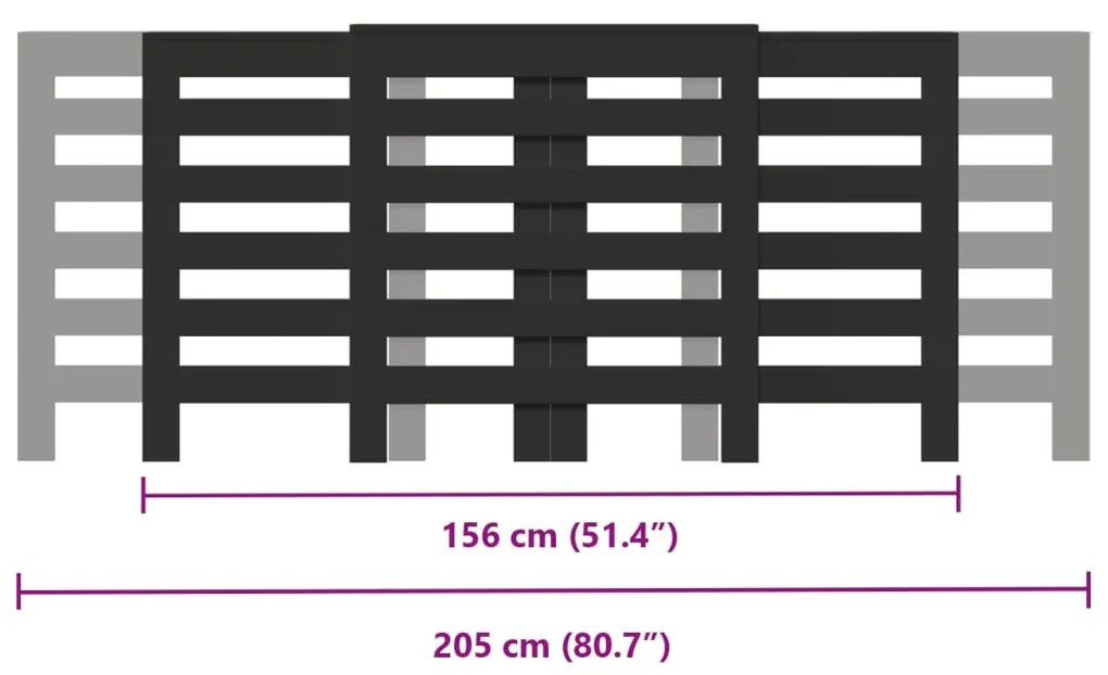 Cobertura de radiador 205x21,5x83,5 cm derivados madeira preto