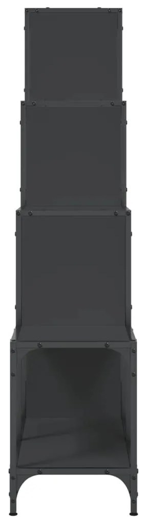 Estante 122x30x132 cm derivados de madeira e metal preto