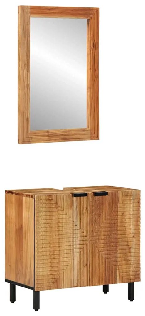 vidaXL Conjunto de Móveis para Banheiro com prateleira 2 pcs Castanho