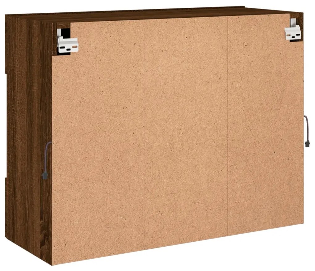Móvel parede p/ TV luzes LED 78,5x30x60,5 cm carvalho castanho
