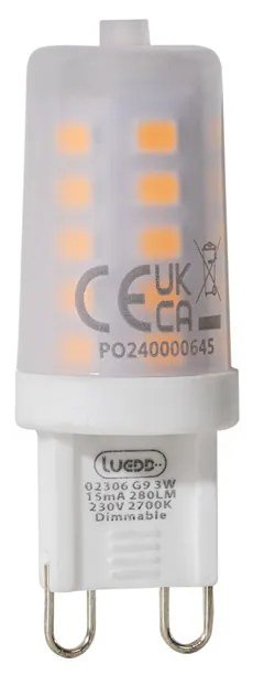 Conjunto de 5 lâmpadas LED G9 reguláveis 3W 280 lm 2700K