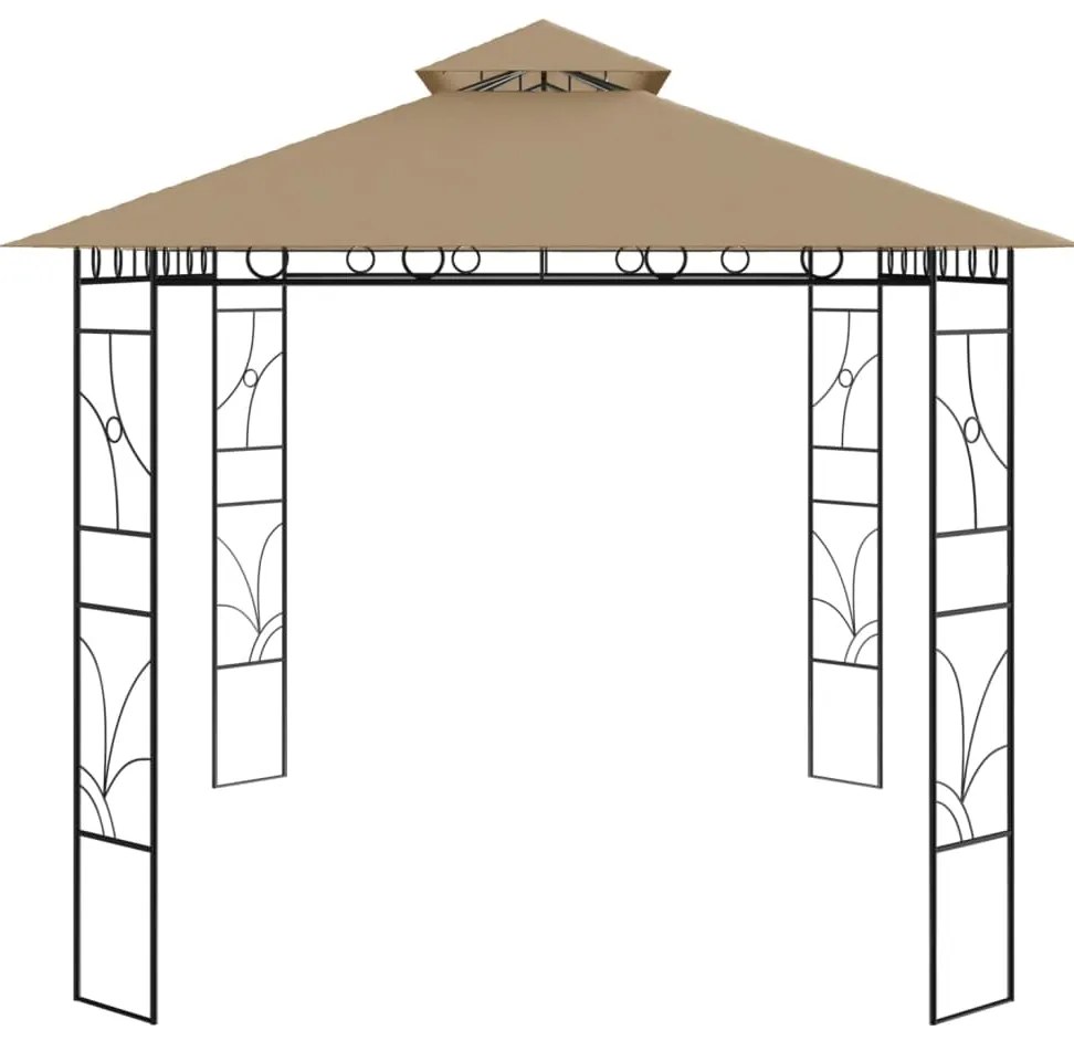 Gazebo 4x3x2,7 m 160 g/m² cinzento-acastanhado