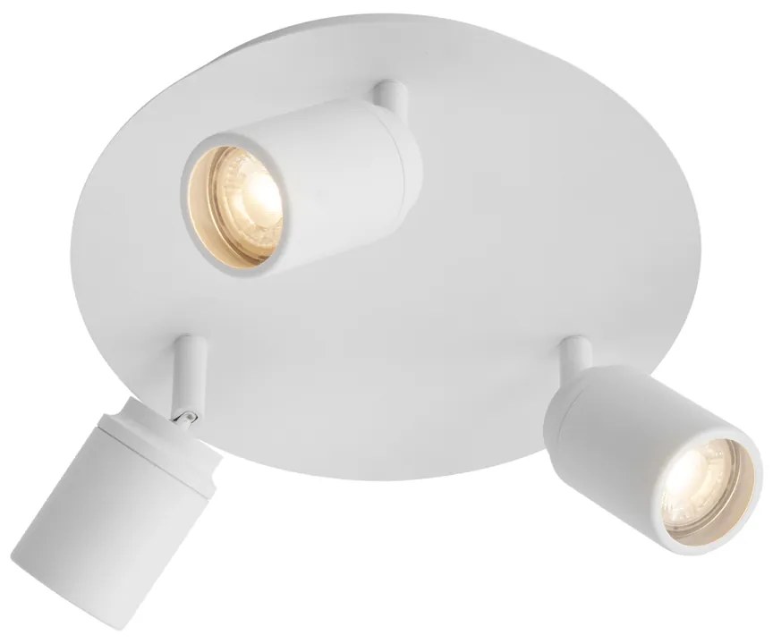 Foco de Casa de Banho Moderno Branco 3-Luzes IP44 - Ducha Moderno