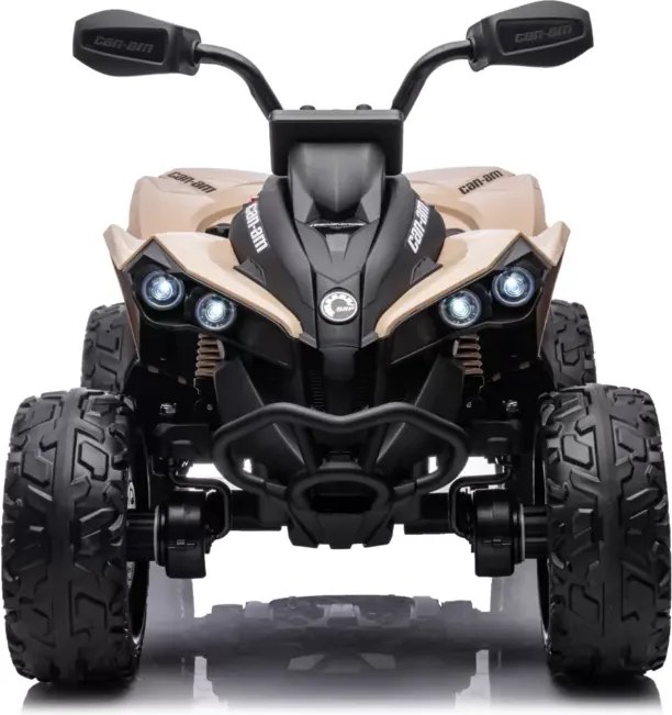Moto 4 elétrica para crianças 1 a 5 anos 12V 4x4 Can-AM Maverick 12V com comando 2.4G Caqui