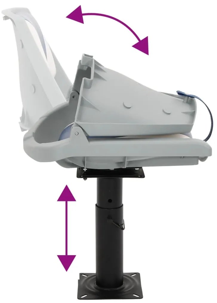 Assentos de barco 2 pcs c/ pedestais ajustáveis e rotação 360°