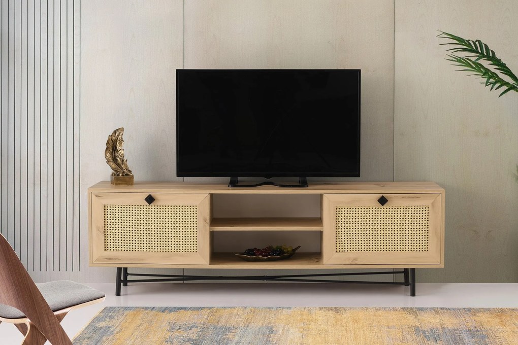 Móvel TV Begonya – Carvalho Preto – 180 cm x 60 cm x 40 cm