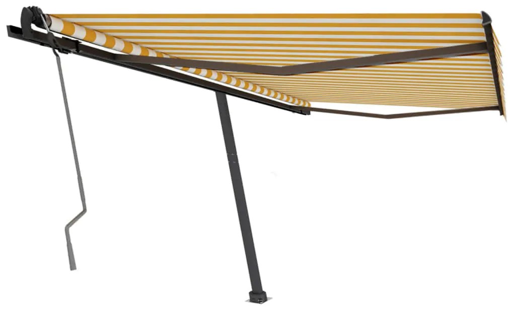 Toldo retrátil manual independente 400x350 cm amarelo e branco