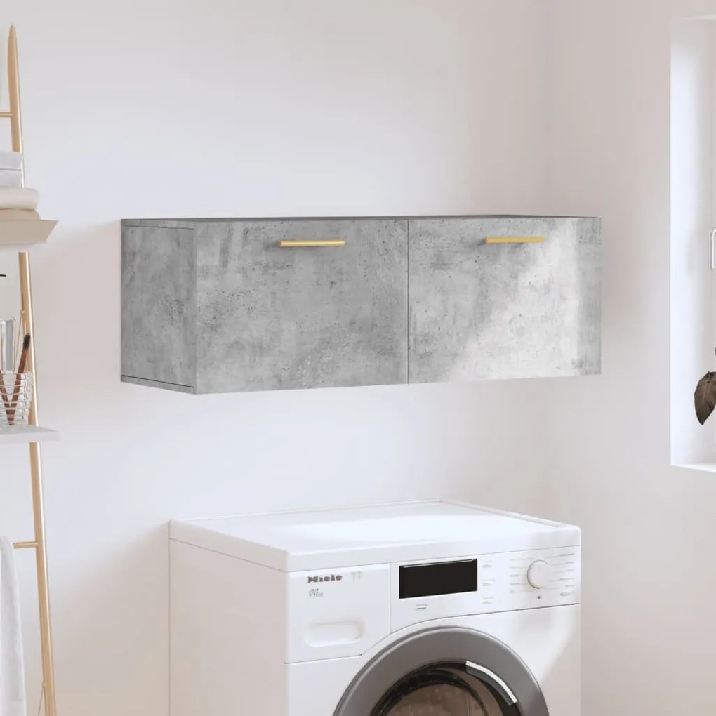 vidaXL Armário parede 100x36,5x35cm derivados de madeira cinza cimento