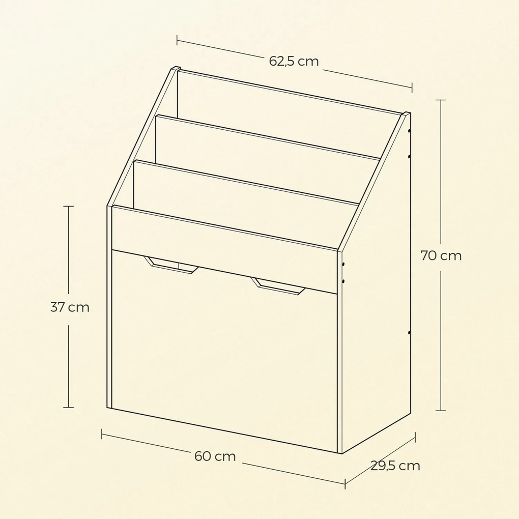 Estante infantil de arrumação 29,5 x 62,5 x 70 cm branca