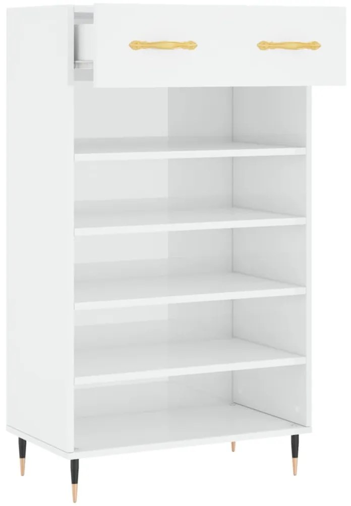 Sapateira 60x35x105 cm derivados de madeira branco brilhante