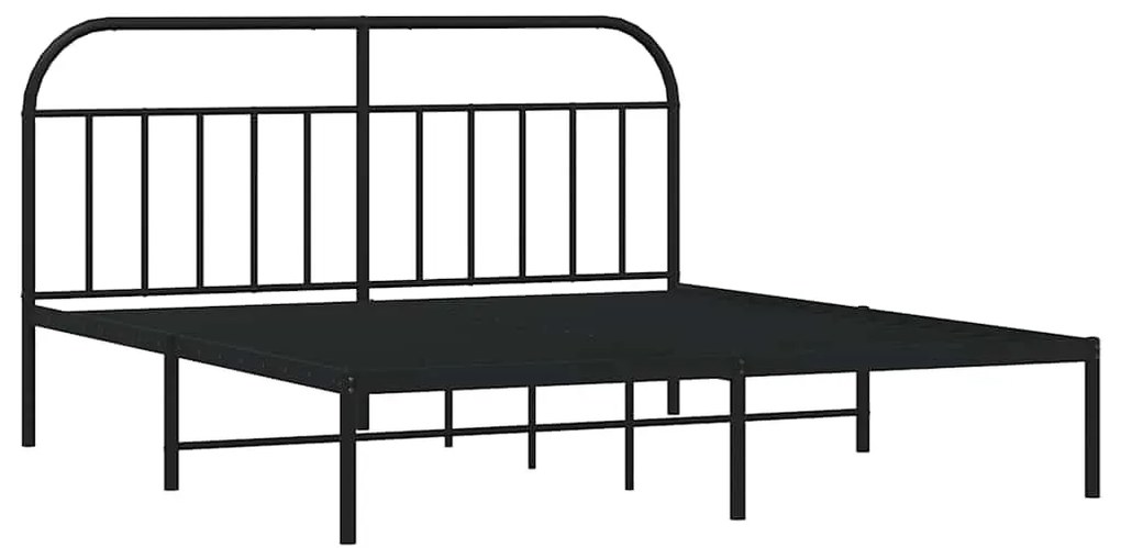 Estrutura de cama com cabeceira 183x213 cm metal preto