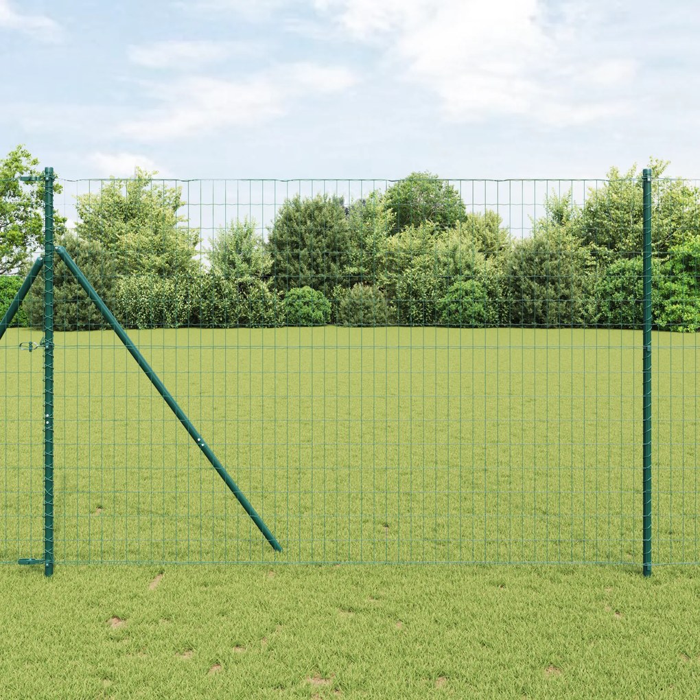 vidaXL Cerca Euro Verde 1,5x10 m de Aço