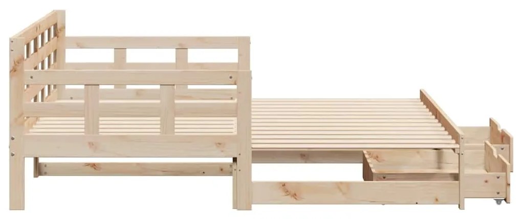 Sofá-cama com gavetão e gavetas sem colchão 90x200 cm