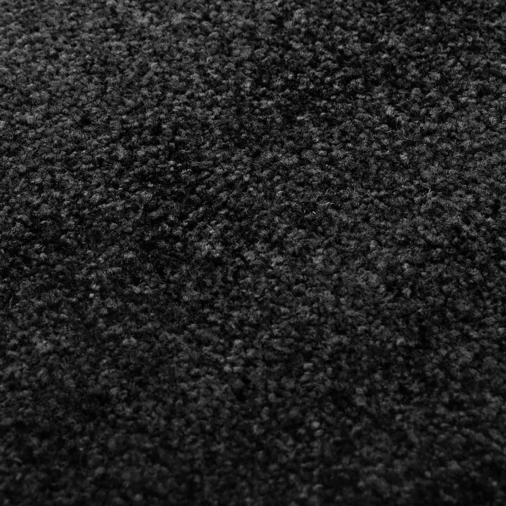 Tapete de porta lavável 90x150 cm preto