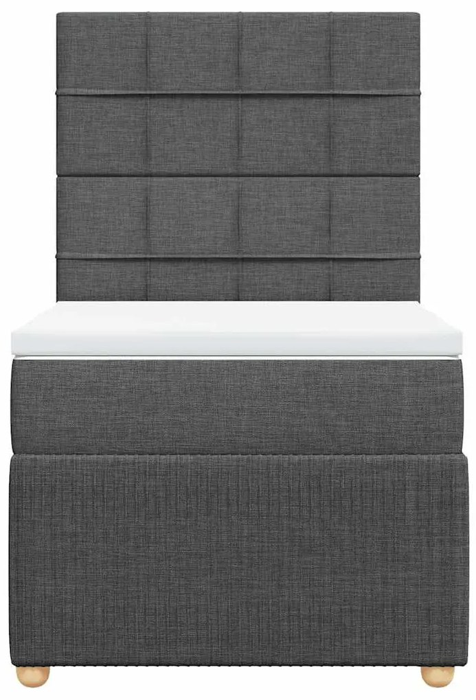 Cama com molas/colchão 90x200 cm tecido cinzento-escuro