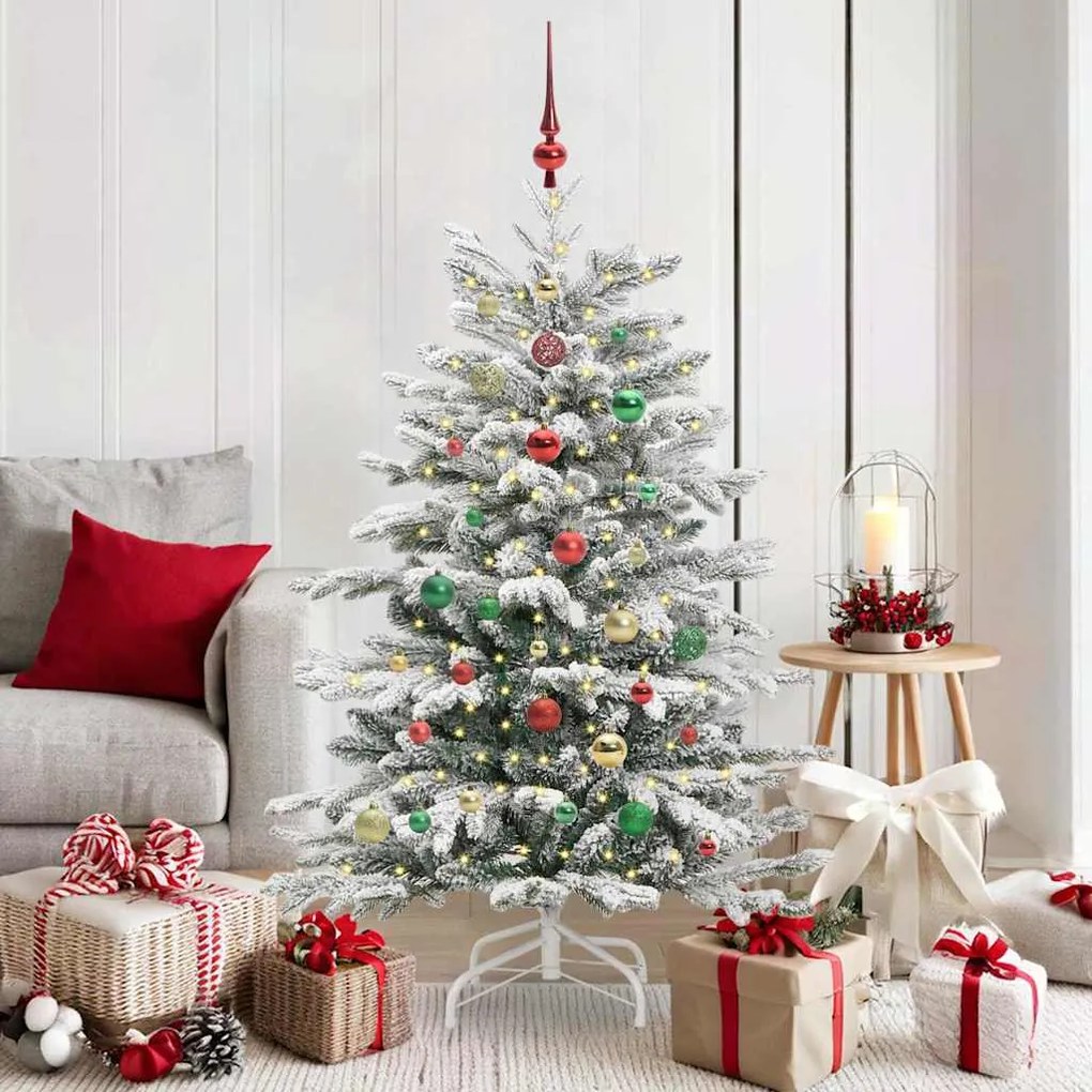 vidaXL Árvore de Natal Articulada Artificial Branco 150 cm PE e PVC