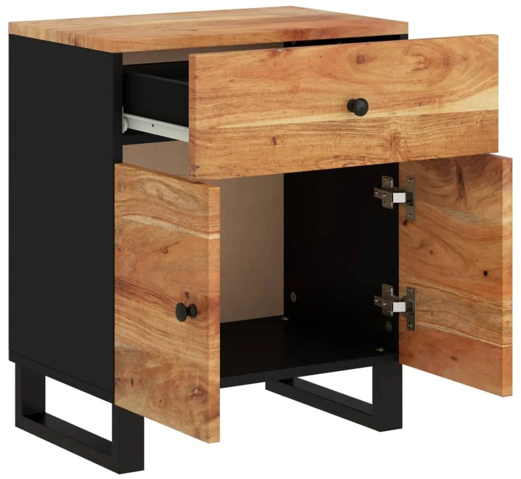 Mesa de cabeceira 50x33x60 cm acácia maciça/derivados madeira