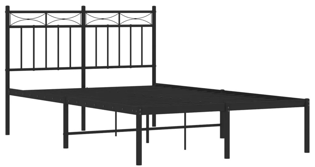 Estrutura de cama com cabeceira 120x200 cm metal preto