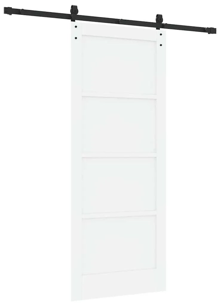 Porta Deslizante com Conjunto de Ferragens Branca 83x202 cm Madeira de