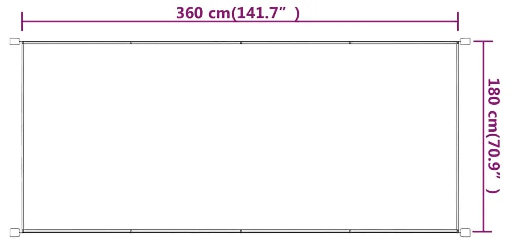 Toldo vertical 180x360 cm tecido oxford cinza-acastanhado