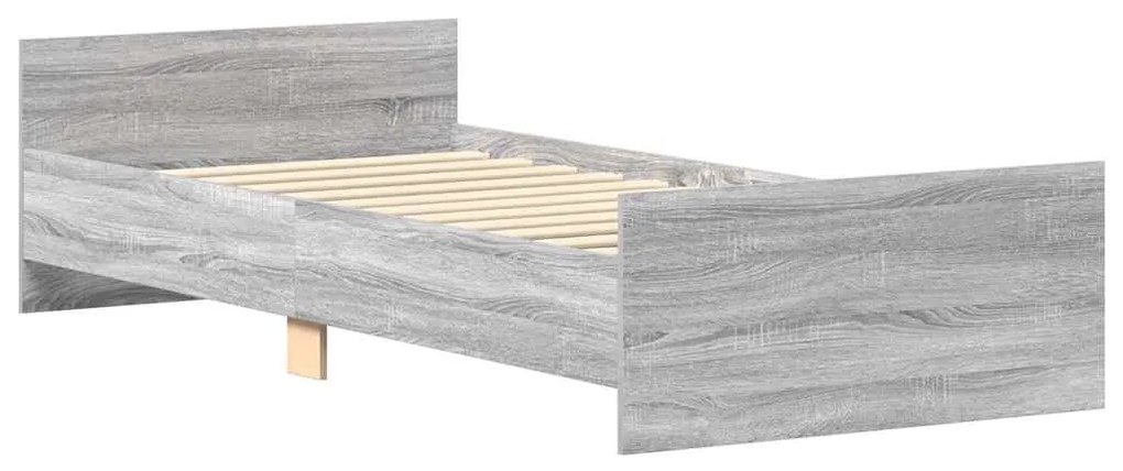 Estrutura cama 90x200 cm derivados de madeira cinzento sonoma