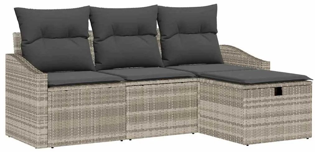 Conjunto de Sofás de Jardim com 4 Peças da , com almofadas em rattan s