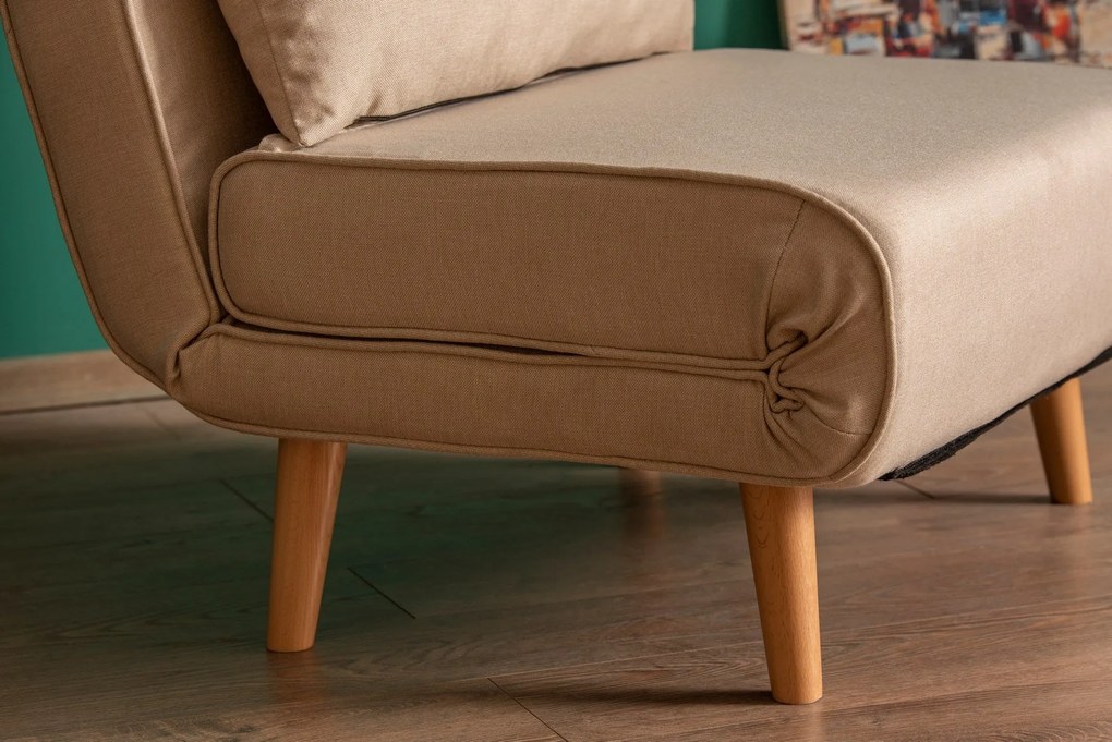 Sofá-cama 1 Lugar Folde – Creme – 180 x 80 cm