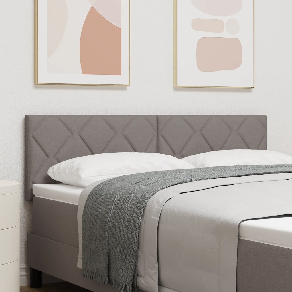 Cabeceira vidaXL Design de Blocos de Diamante Taupe 140 cm Tecido