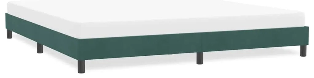 Estrutura de cama sem colchão 180x210 cm veludo verde-escuro