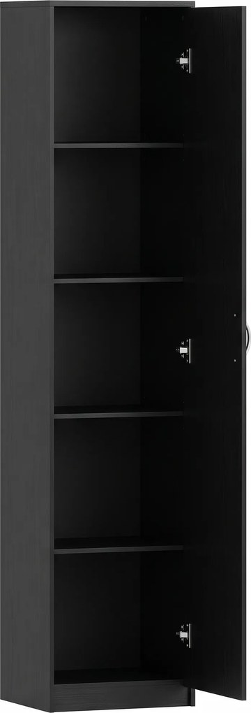 HOMCOM Armário de Cozinha Slim de 5 Prateleiras com Espaço Interno Regulável, em Madeira, 40x35x180 cm, Preto | Aosom Portugal
