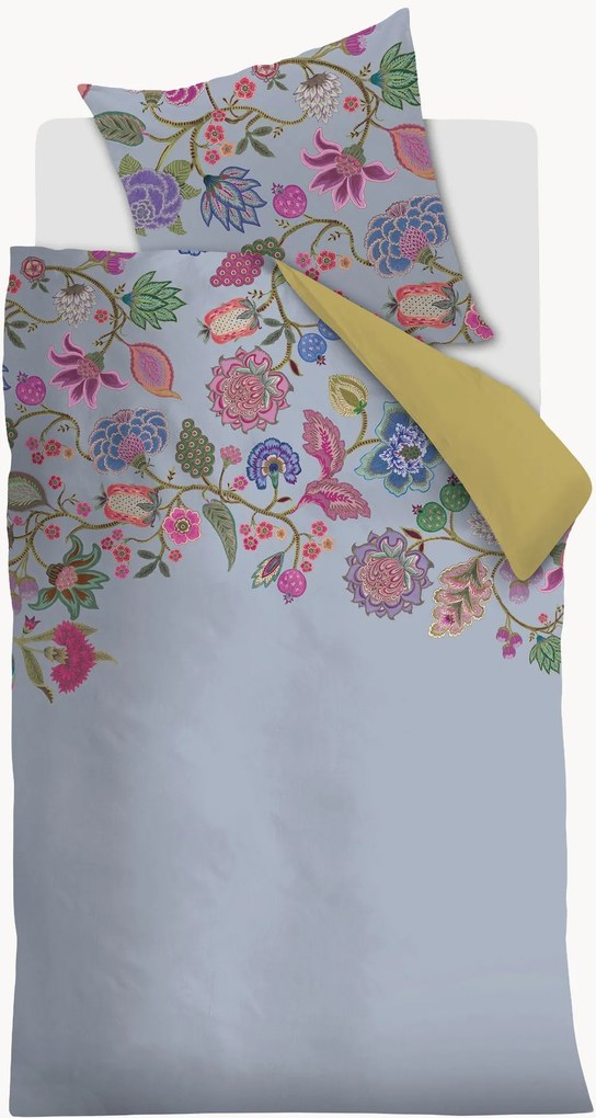 Conjunto de roupa de cama em cetim de algodão Funky Florals