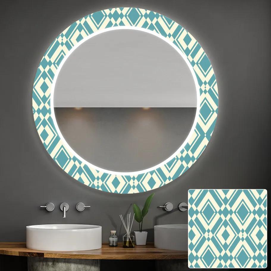 Espelho decorativo redondo com iluminação para o banheiro    o=60 cm
