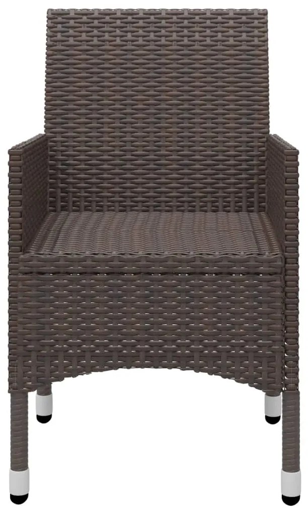 5 pcs conjunto de jantar p/ jardim c/ almofadões castanho