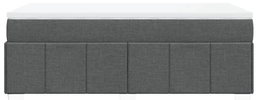 Cama com molas/colchão 90x190 cm tecido cinza-escuro