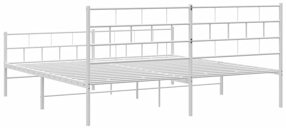 Estrutura de cama com cabeceira e pés 183x213 cm metal branco