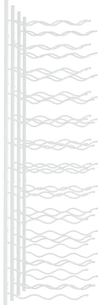 Garrafeira de parede para 36 garrafas 2 pcs ferro branco