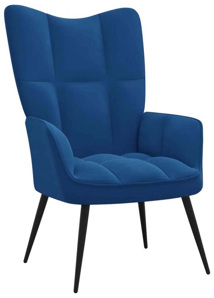 328083 vidaXL Cadeira de descanso veludo azul