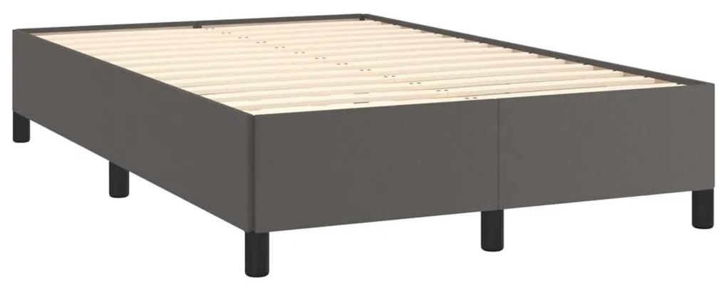 Cama boxspring com colchão 120x190 cm couro artificial cinzento