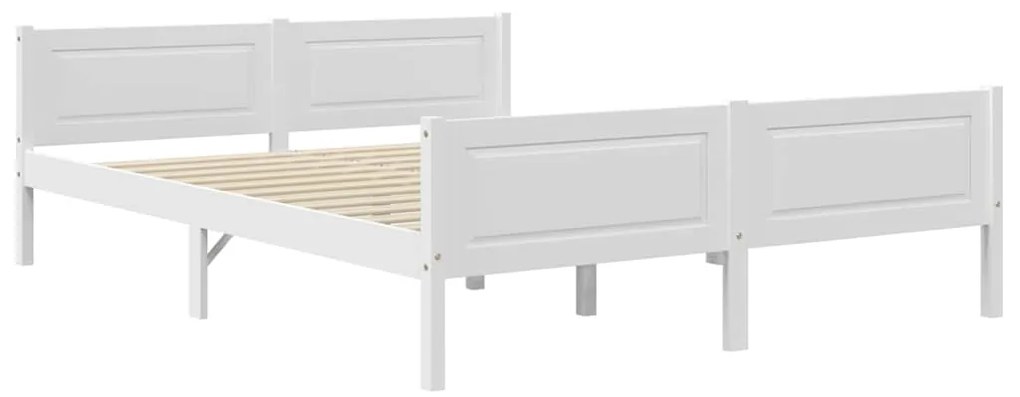 Estrutura de cama em pinho maciço 160x200 cm branco